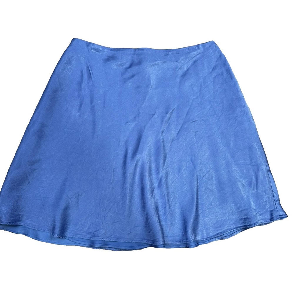 & Other Stories Mini Skirt Blue Flare Minimal Chic Classic Satin All Season 4